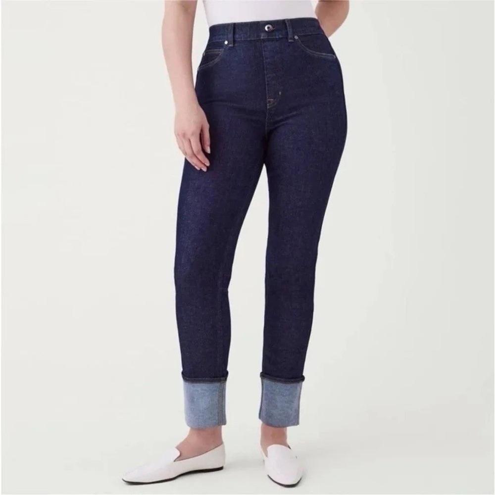 SPANX Women's Straight Leg Jeans in Dark Indigo no longer has tags